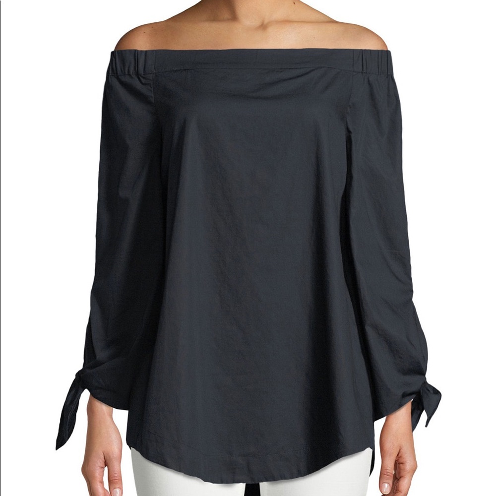FREE PEOPLE • Off Shoulder Black Tie Sleeve Tunic
